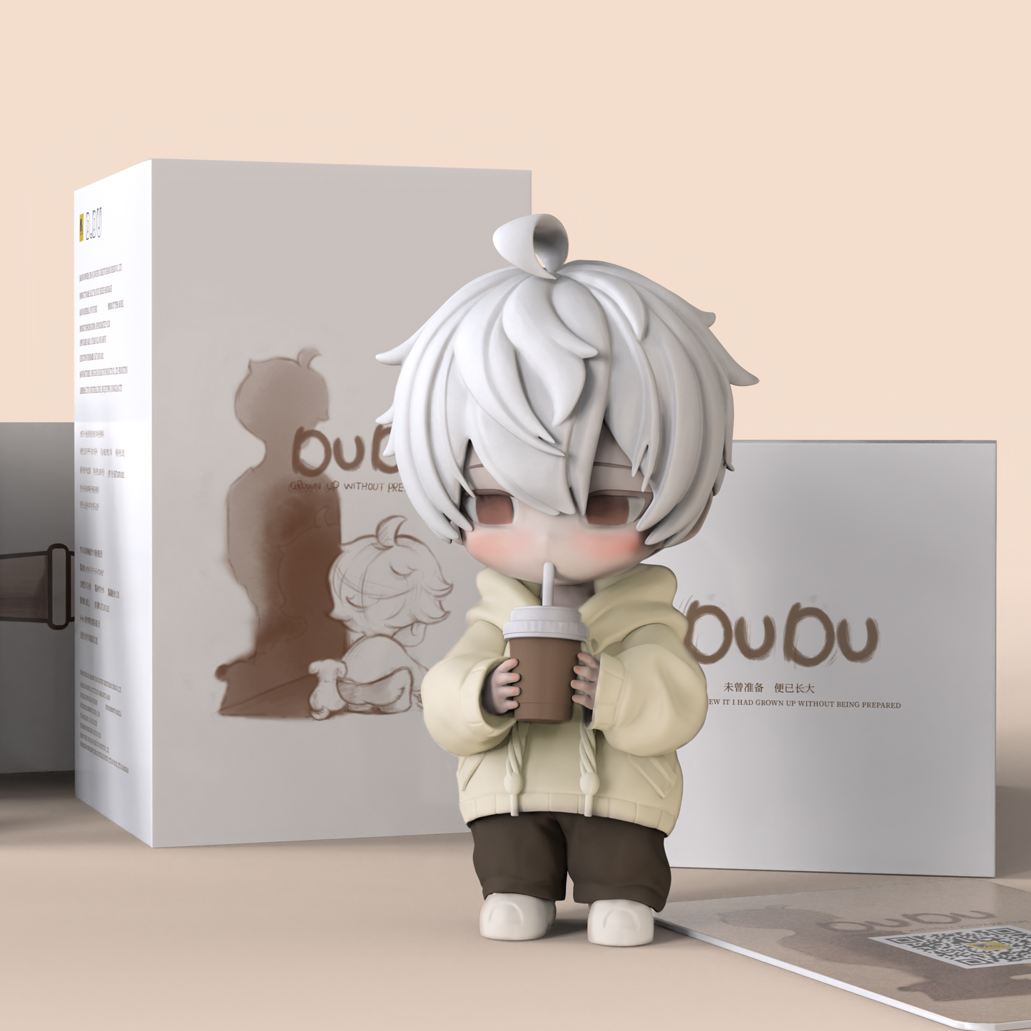 D-du Milk Tea Dudu Figure with Movable Hair & Magnetic Cup