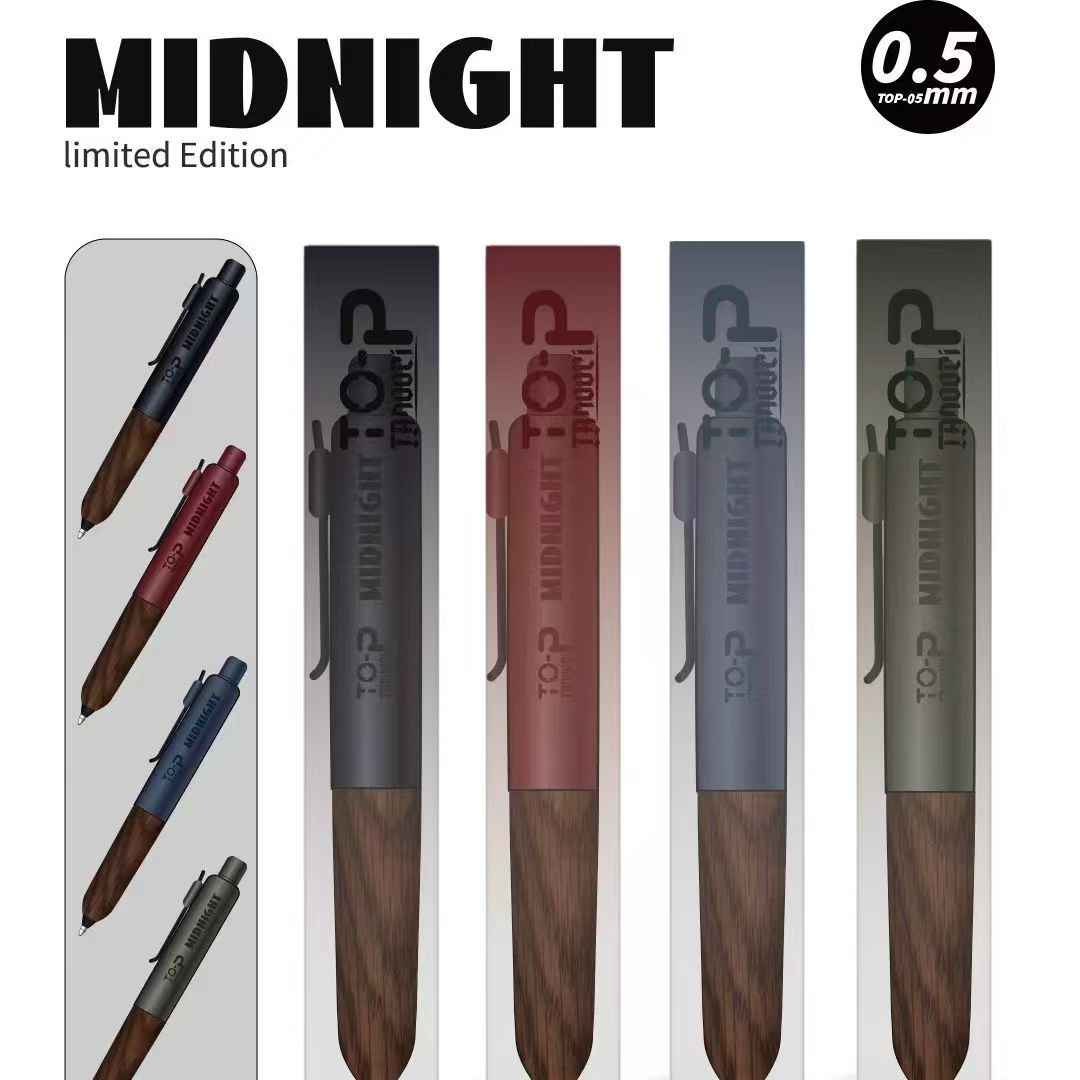 TANOOCI TOP Midnight Series Pen | Wood Grip & 0.5mm