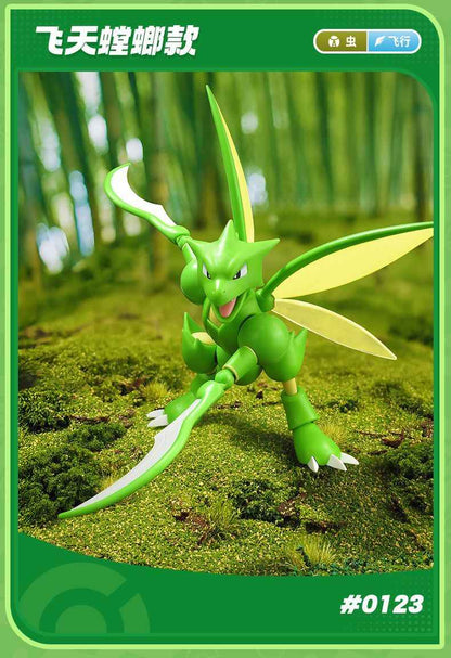 BluKu Pokemon Classic L Scyther | Buildable Figure w/Forest Scene