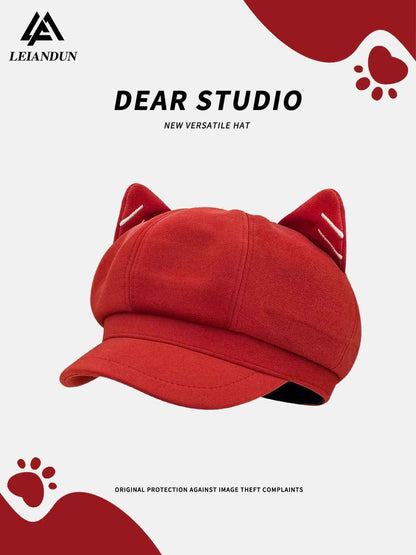 Japanese Cat Ear Beret | Newsboy Cap | Visor | Versatile & Face-Slimming