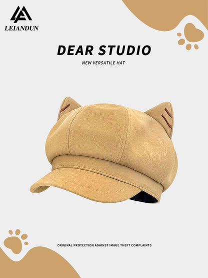 Japanese Cat Ear Beret | Newsboy Cap | Visor | Versatile & Face-Slimming