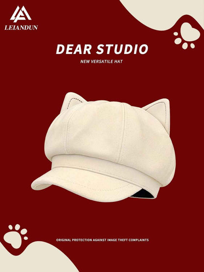 Japanese Cat Ear Beret | Newsboy Cap | Visor | Versatile & Face-Slimming