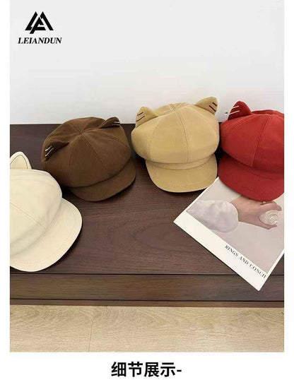 Japanese Cat Ear Beret | Newsboy Cap | Visor | Versatile & Face-Slimming