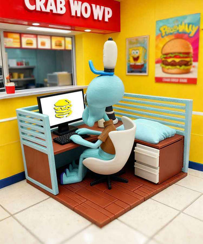 Squidward Figurine Desk Decor for Office and Stress Relief