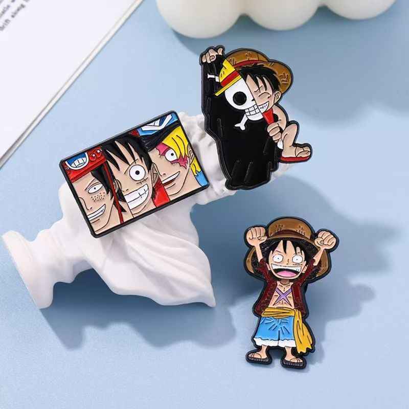 One Piece Luffy Enamel Pin | Cute Anime Lapel Pin