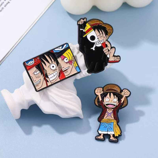 One Piece Luffy Enamel Pin | Cute Anime Lapel Pin