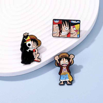 One Piece Luffy Enamel Pin | Cute Anime Lapel Pin