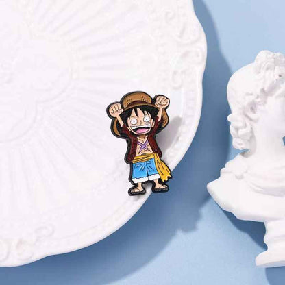 One Piece Luffy Enamel Pin | Cute Anime Lapel Pin