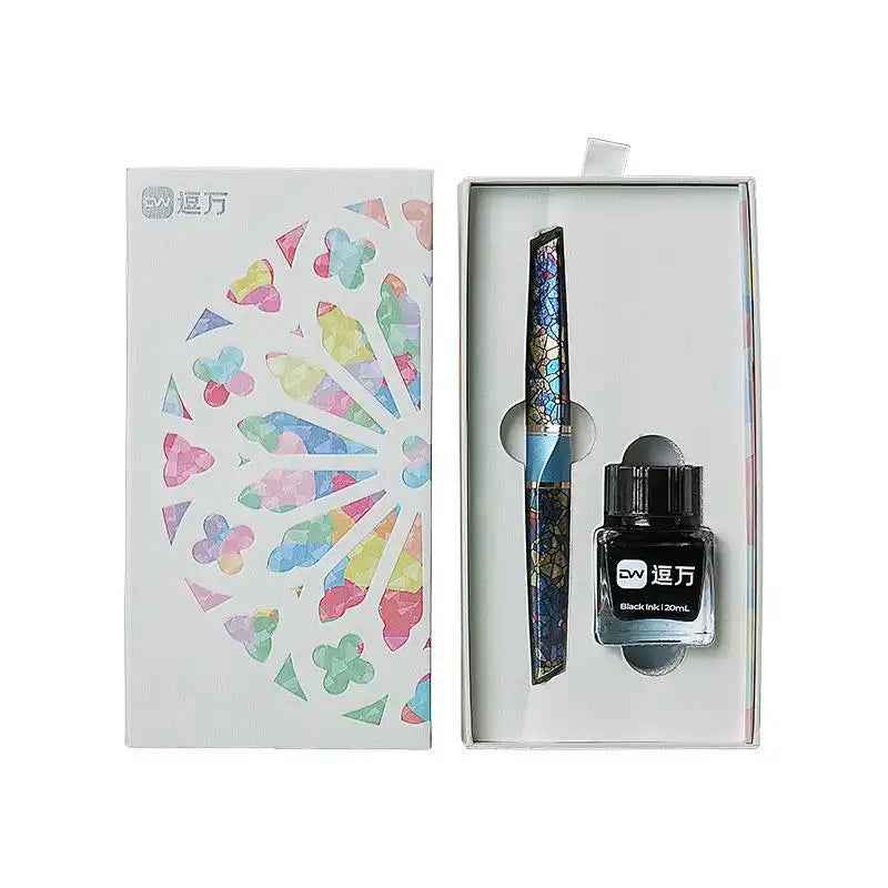 European Retro Pen Set: Stained Glass Design, Holiday Gift