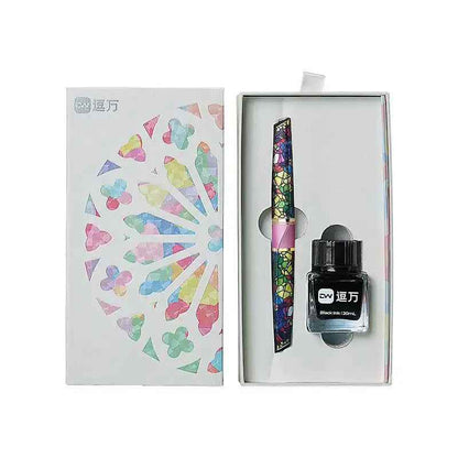 European Retro Pen Set: Stained Glass Design, Holiday Gift