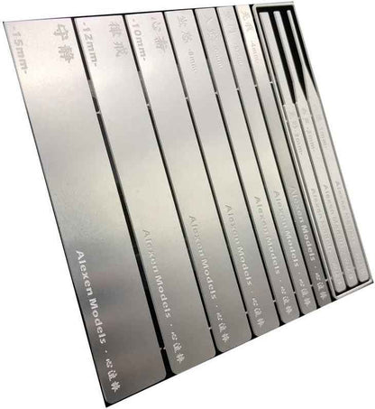 10in1 Stainless Steel Sanding Rod Fine Alexen Models Polishing Sticks - TTpen