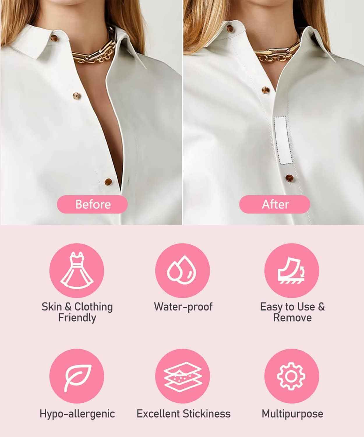 144-Strips Double-Sided Tape for Fashion, Clothes, Body 2 Sizes