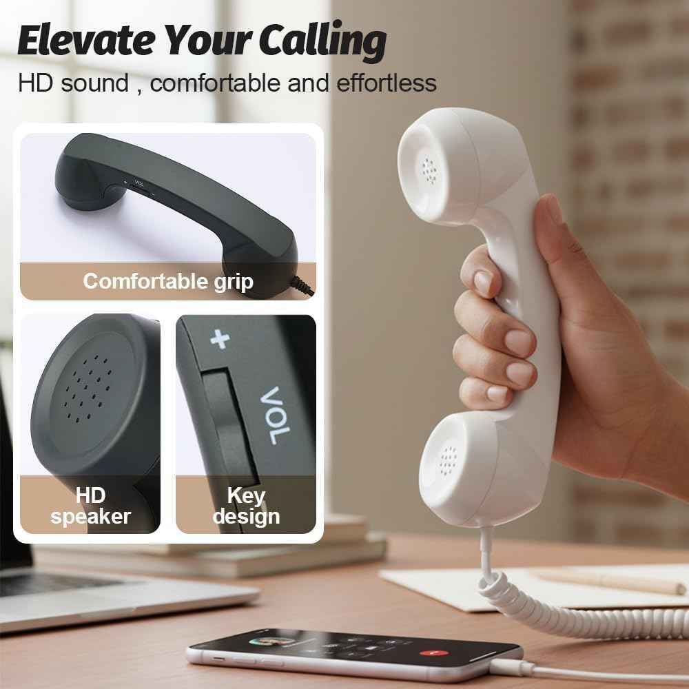 Retro Phone Handset Landline Telephone Style Type-C