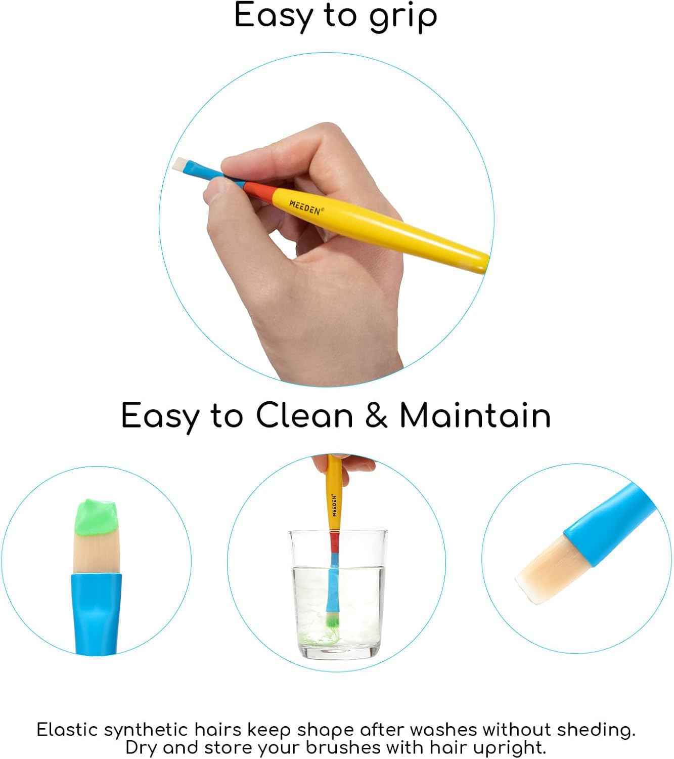 MEEDEN Paint Brushes for Kids 5 Pack