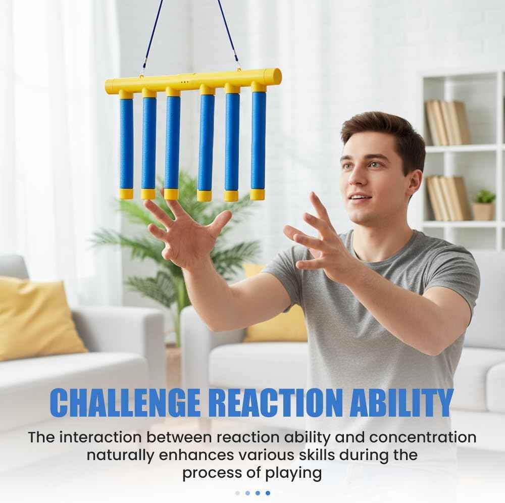 Reflective Drop Stick Challenge Game Reflex Training Toy