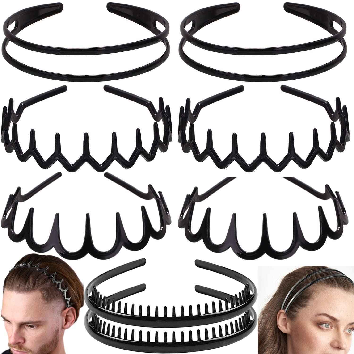 8PCS Fashion Effortless Plastic Headbands with Teeth Comb