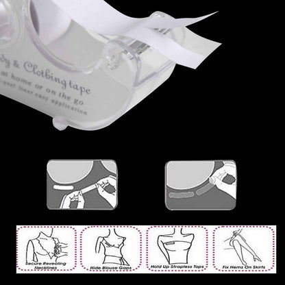 Double Sided Body Clothing Invisible Lingerie Tape Dispenser 4 Pack