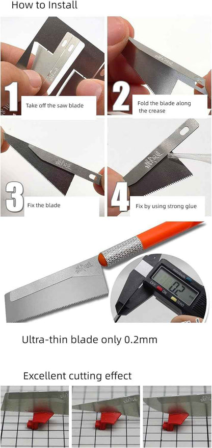 4pcs Irregular Shape Handsaws Mini Hand Saws For Scale Military Model Modification - TTpen