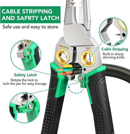 8-in-1 Electrical Wire Stripper Crimper Cutter Pliers