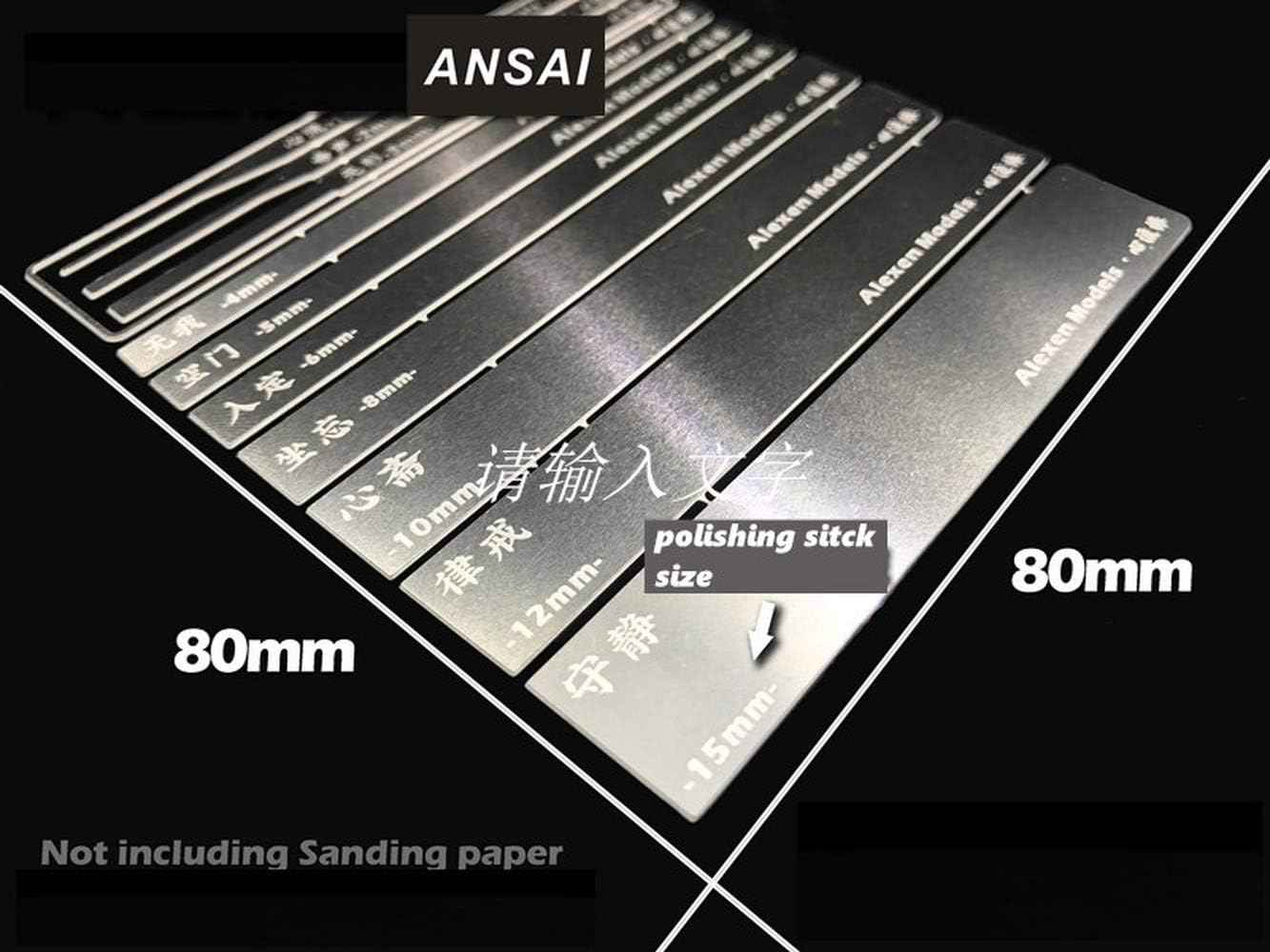 10in1 Stainless Steel Sanding Rod Fine Alexen Models Polishing Sticks - TTpen