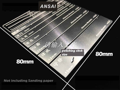 10in1 Stainless Steel Sanding Rod Fine Alexen Models Polishing Sticks - TTpen