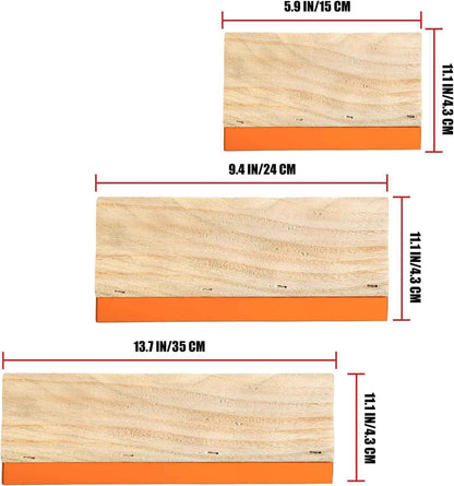 3 Pieces Screen Printing Squeegees - 3 Sizes (5.9/9.4/13.7 Inch)
