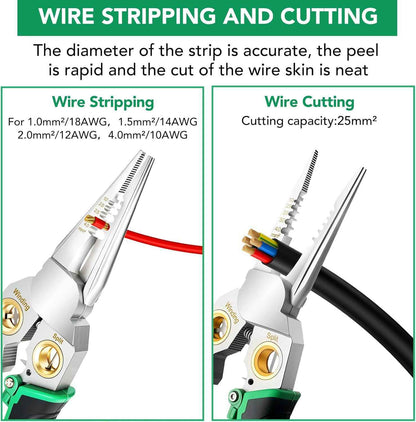 8-in-1 Electrical Wire Stripper Crimper Cutter Pliers