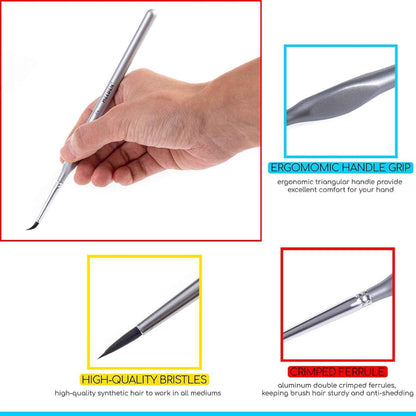 MEEDEN Detail Paintbrush Set 15 Pieces Miniature Paint Brush