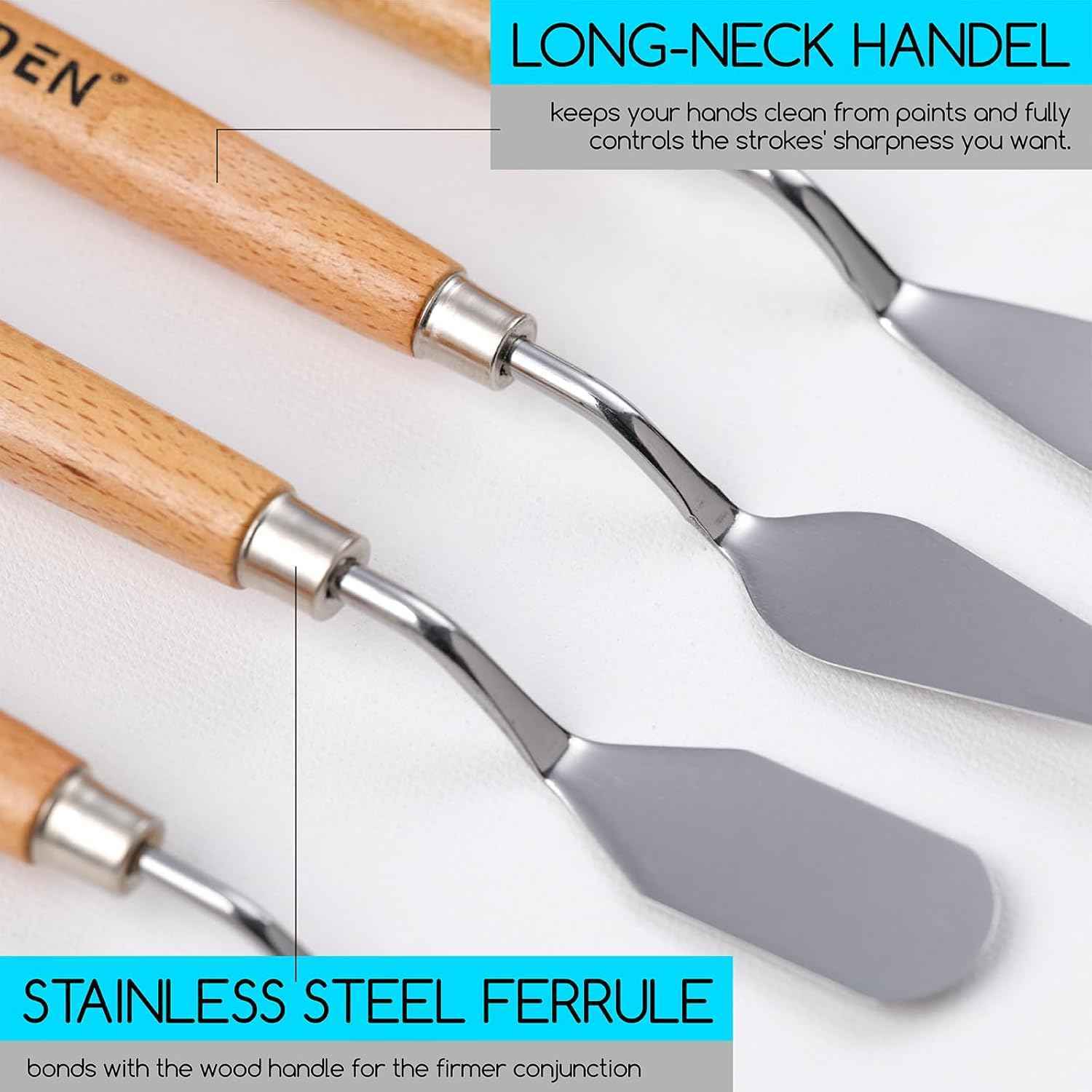 MEEDEN 5Pcs Palette Knife Set for Oil Canvas Acrylic Painting