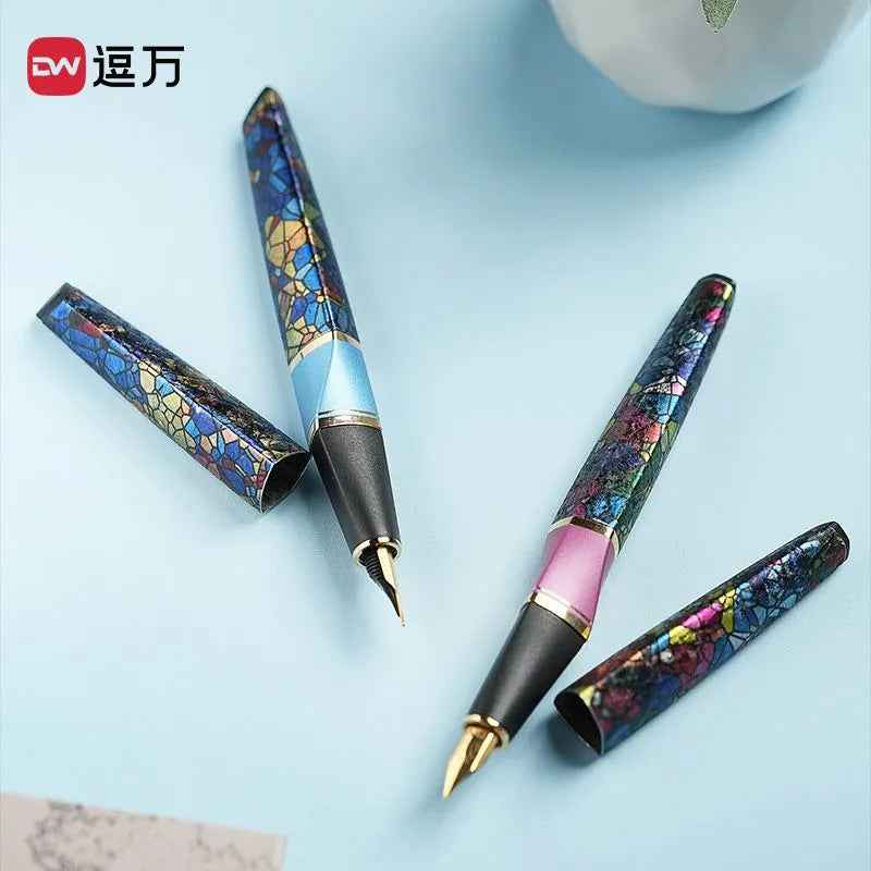 European Retro Pen Set: Stained Glass Design, Holiday Gift