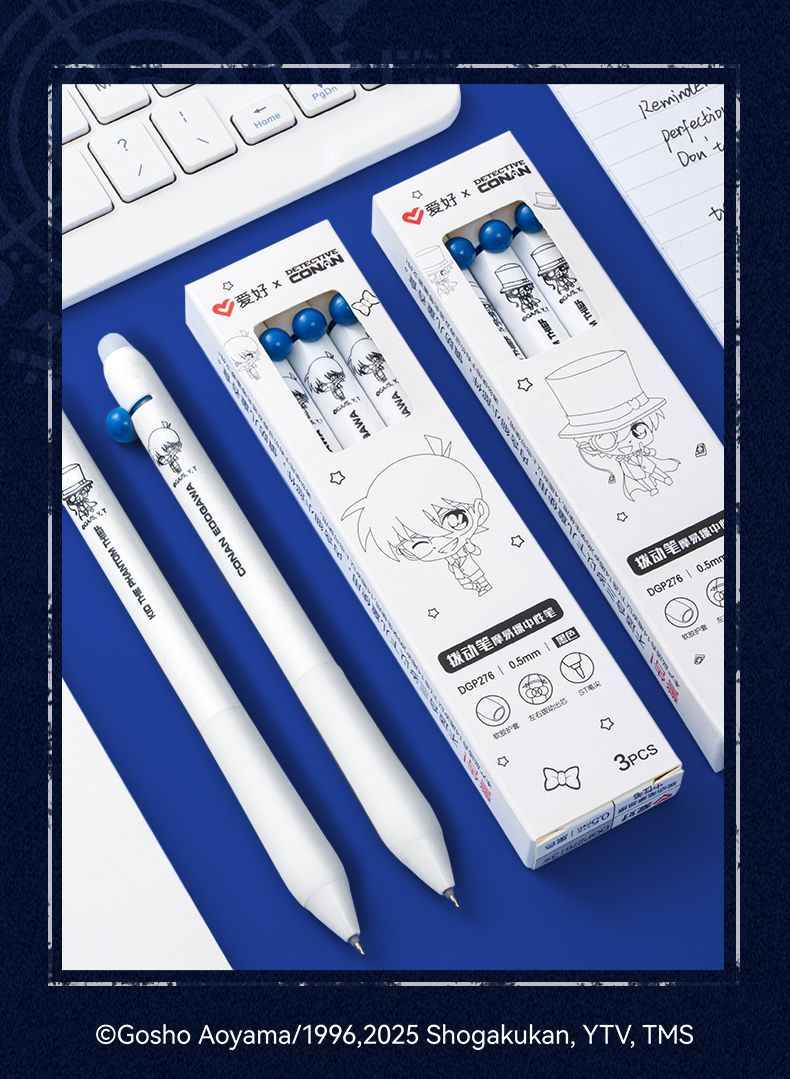 Detective Conan ST Erasable Pen - Kawaii Blue Black Ink