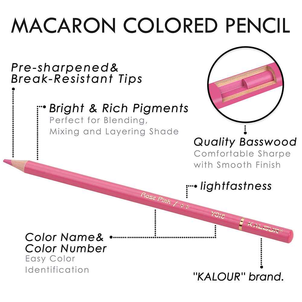 KALOUR 50 Macaron Pastel Colored Pencils Set with Carrrying Case - TTpen