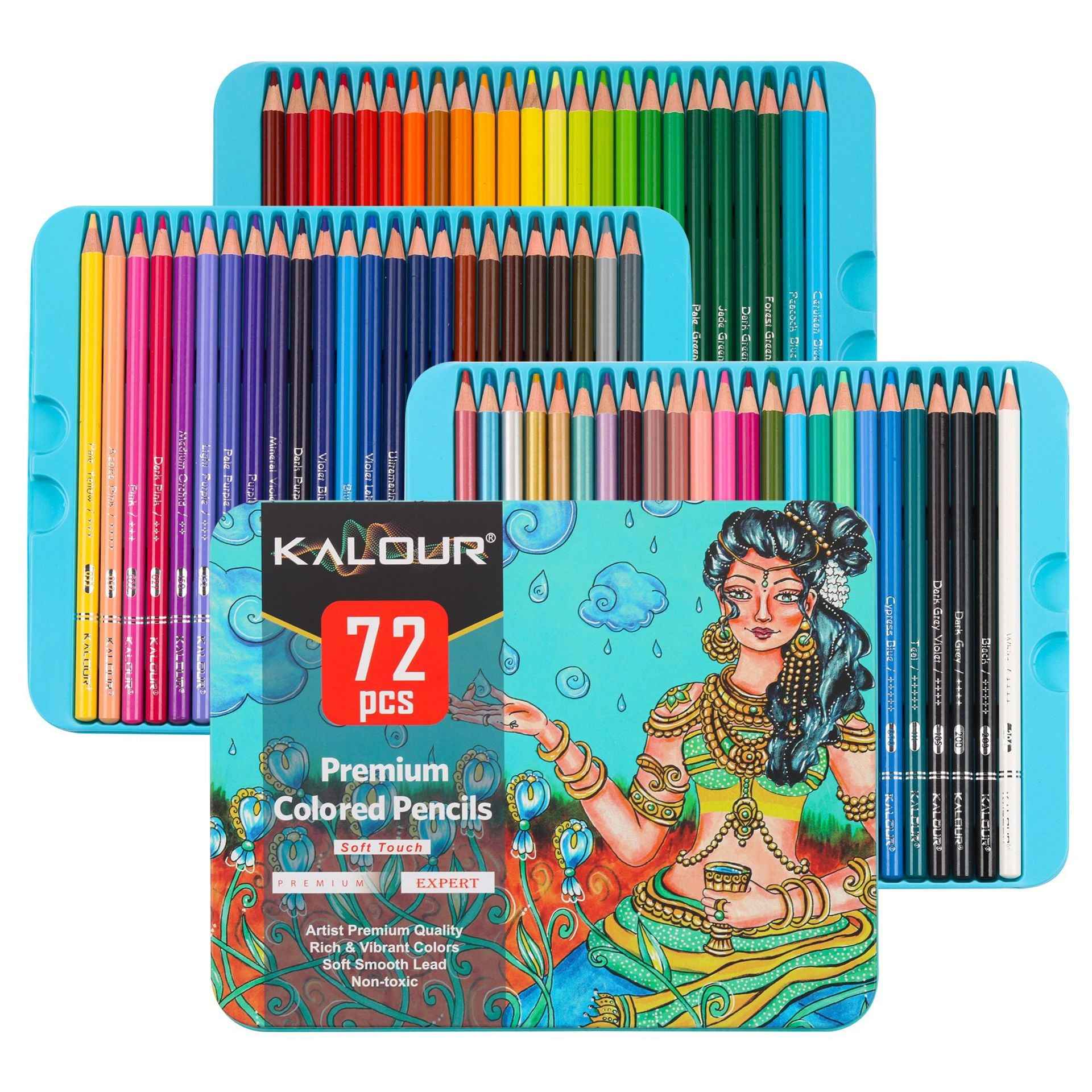 KALOUR 72 Premium Colored Pencils Set for Drawing Sketching Shading - TTpen