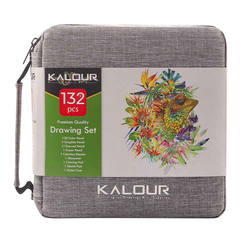 KALOUR 132 Colored Pencils Set with Portable Zipper Travel Case - TTpen