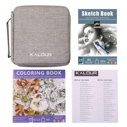 KALOUR 132 Colored Pencils Set with Portable Zipper Travel Case - TTpen
