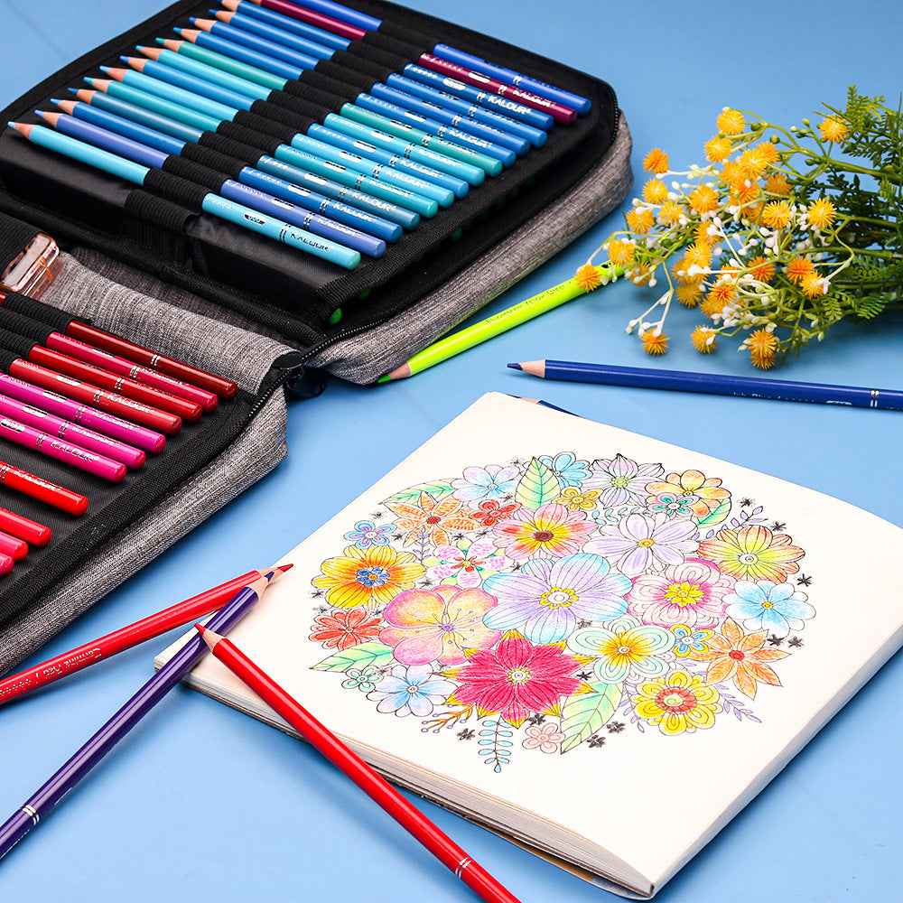 KALOUR 132 Colored Pencils Set with Portable Zipper Travel Case - TTpen