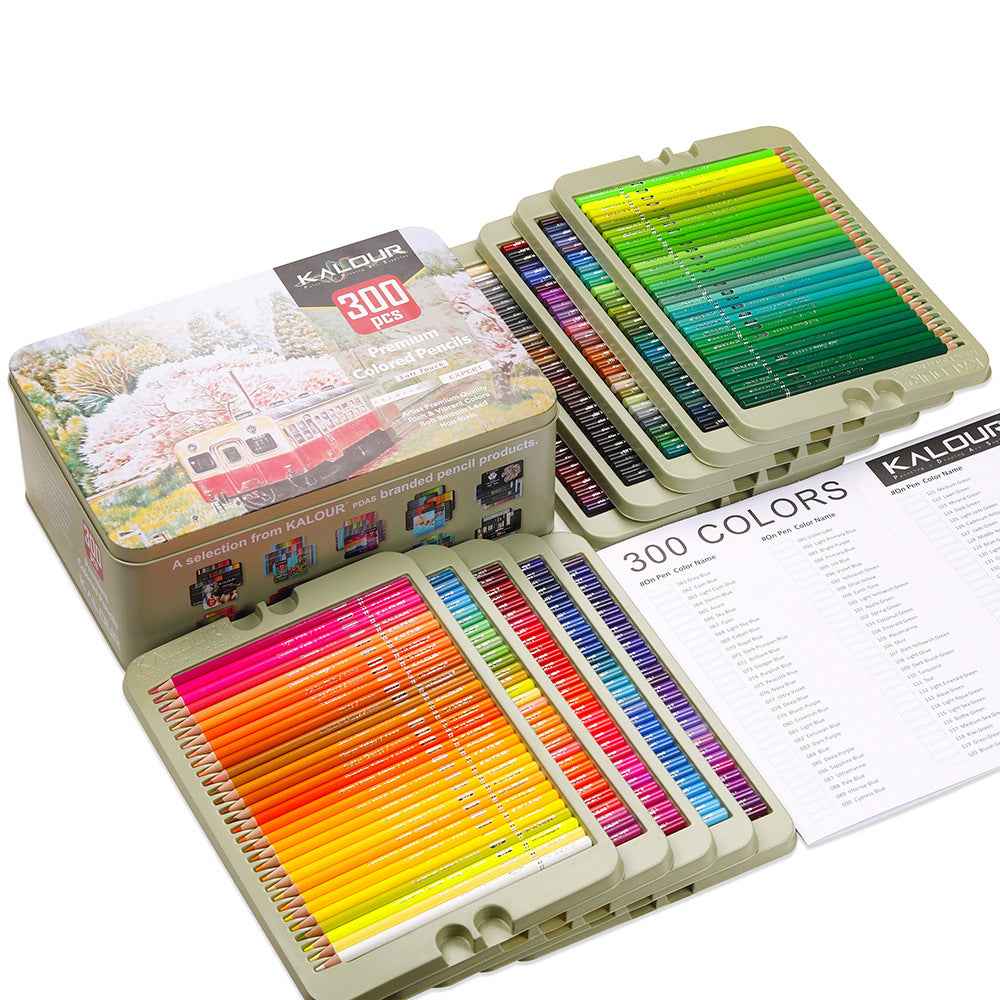 KALOUR 300 Colors Professional Colored Pencils Set Tin Box - TTpen