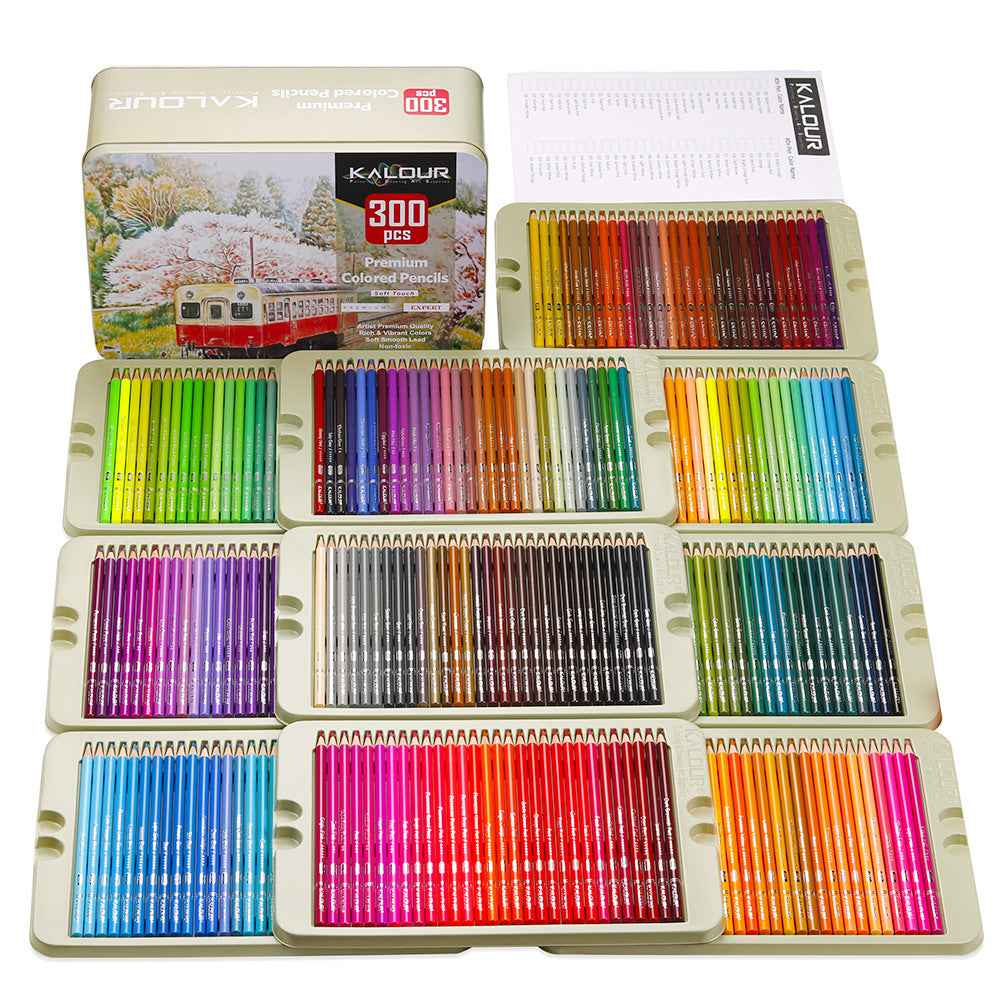 KALOUR 300 Colors Professional Colored Pencils Set Tin Box - TTpen