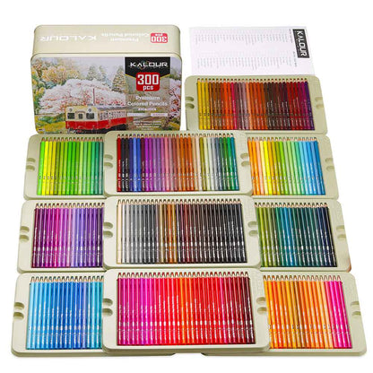 KALOUR 300 Colors Professional Colored Pencils Set Tin Box - TTpen