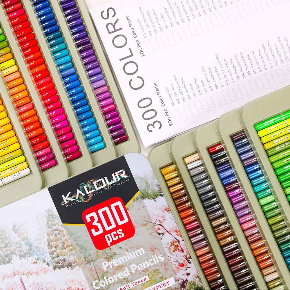 KALOUR 300 Colors Professional Colored Pencils Set Tin Box - TTpen