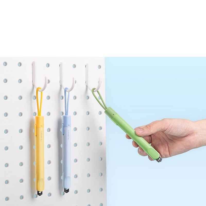 Deli Utility Knife Auto-Lock Box Cutter with Silicone Lanyard 4 Pack