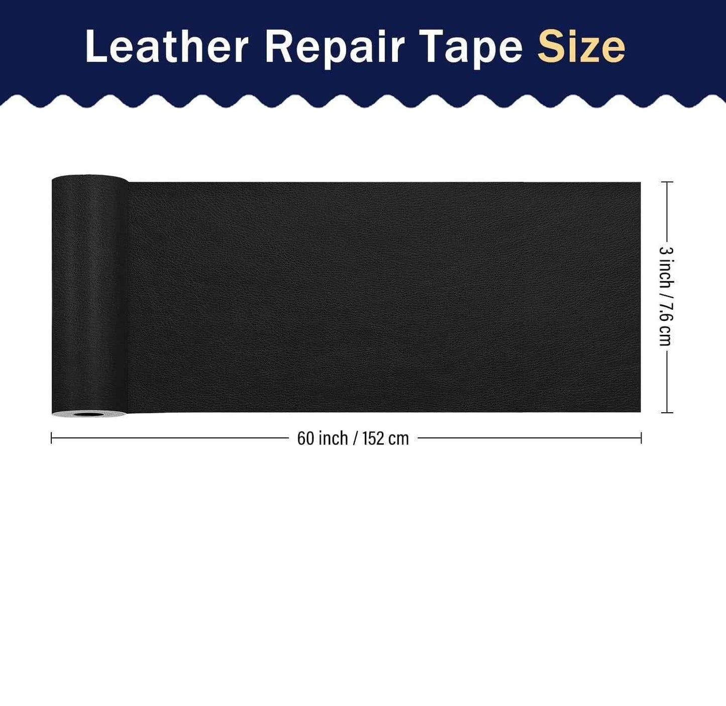 Leather Repair Patch for Furniture - Self Adhesive 3x60 Inch,2 Rolls
