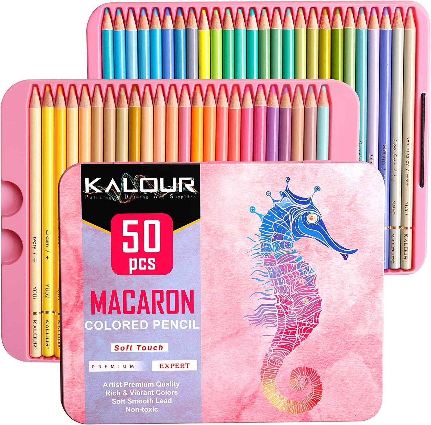 KALOUR 50 Macaron Colored Artist Pencils Set for Adults Kids - TTpen