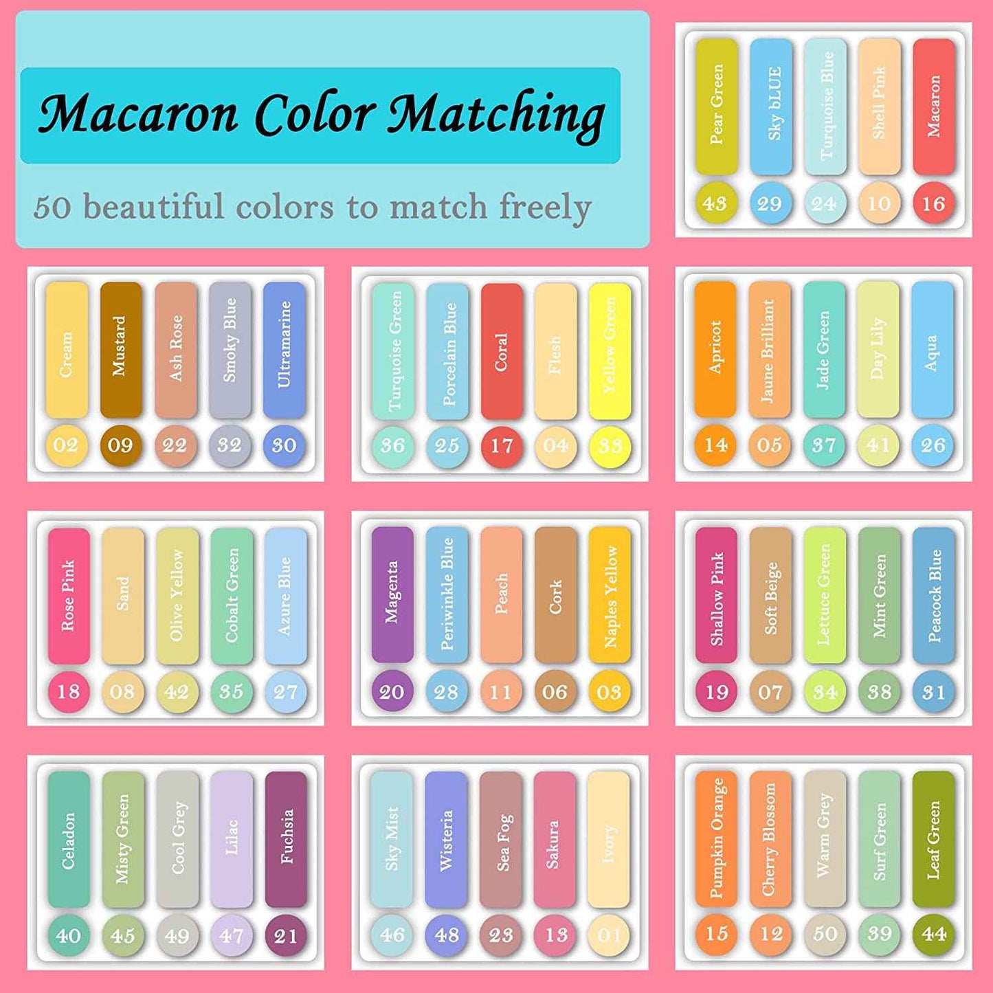 KALOUR 50 Macaron Colored Artist Pencils Set for Adults Kids - TTpen