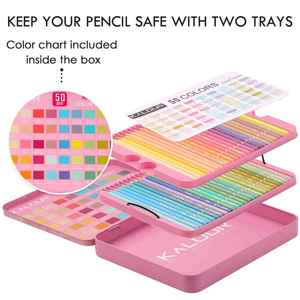 KALOUR 50 Macaron Colored Artist Pencils Set for Adults Kids - TTpen