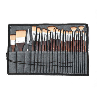 25pcs Professional Artist Acrylic Paint Brush Set