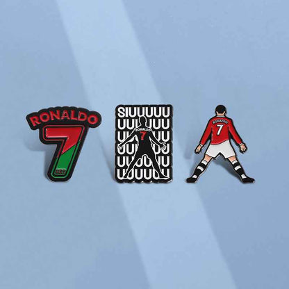 CR7 Ronaldo Football Enamel Pin | Festive Gift for Fans