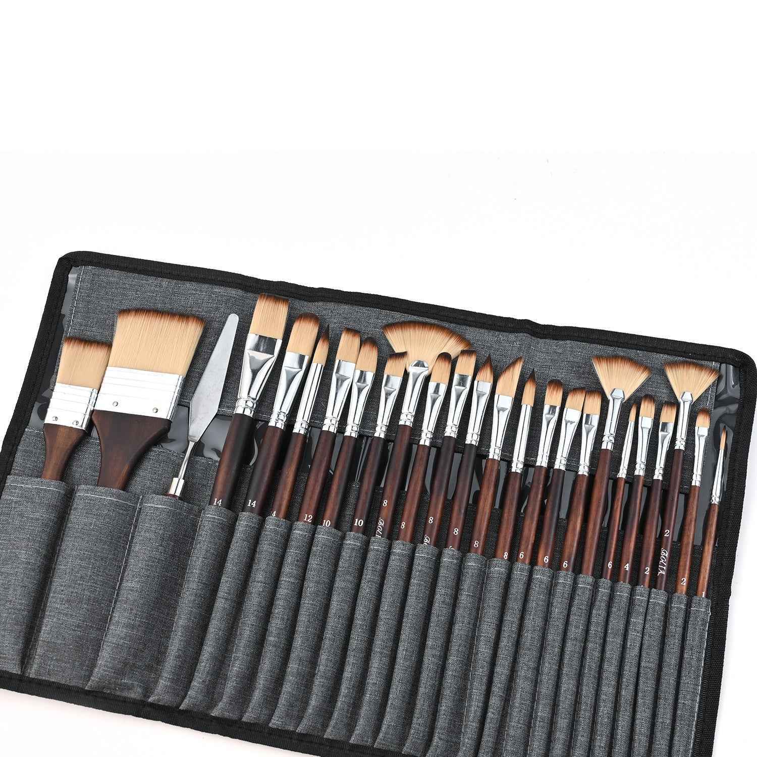 25pcs Professional Artist Acrylic Paint Brush Set