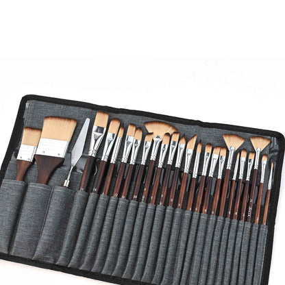 25pcs Professional Artist Acrylic Paint Brush Set