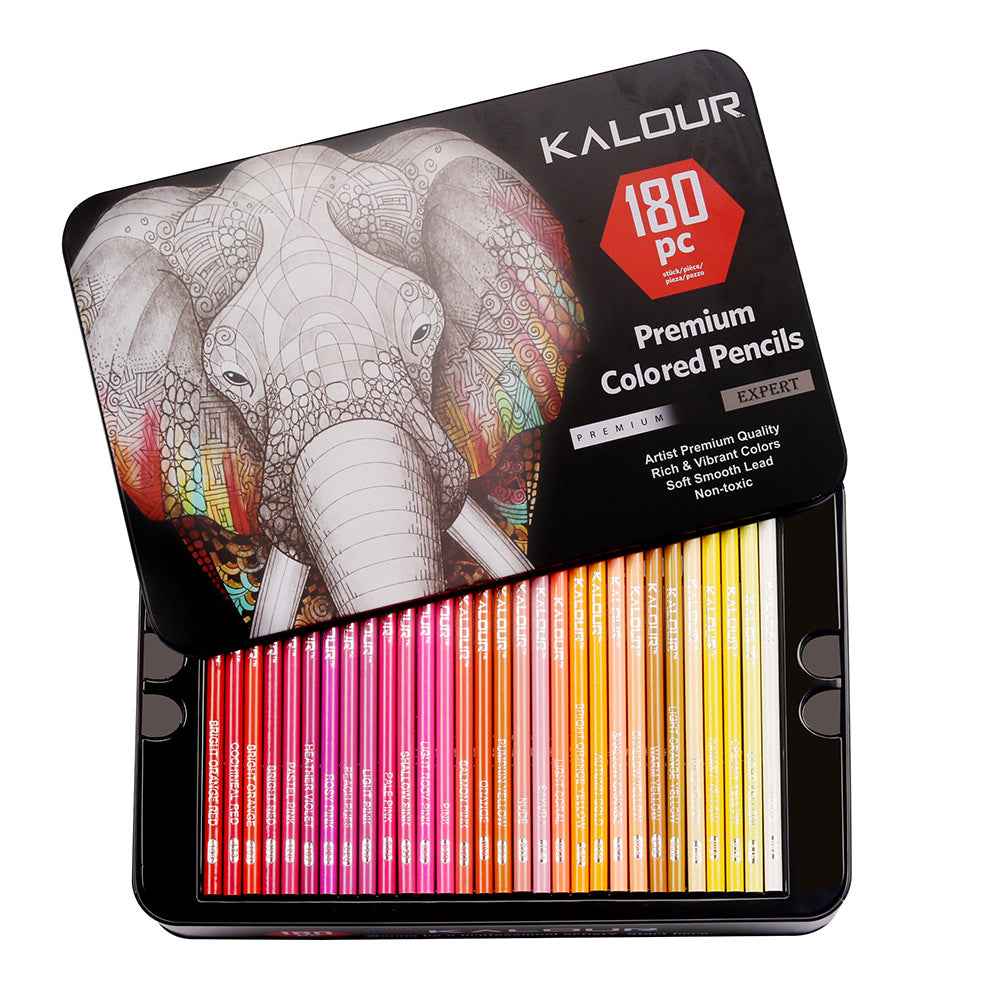 KALOUR 180 Oil Based Colored Pencil Set for Adults Artists Kids Tin Box - TTpen